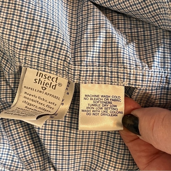 ExOfficio BugsAway Insect-Repellent Blue Button-Up Shirt Fishing Hiking XL - Picture 10 of 14